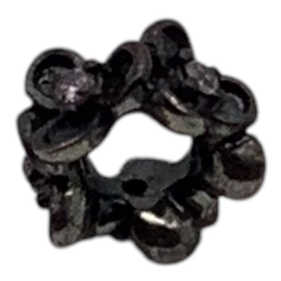 Wanda Garden Flower Spacer Bead For European Style Bracelets Sliver Tone & Pink - Picture 3 of 5